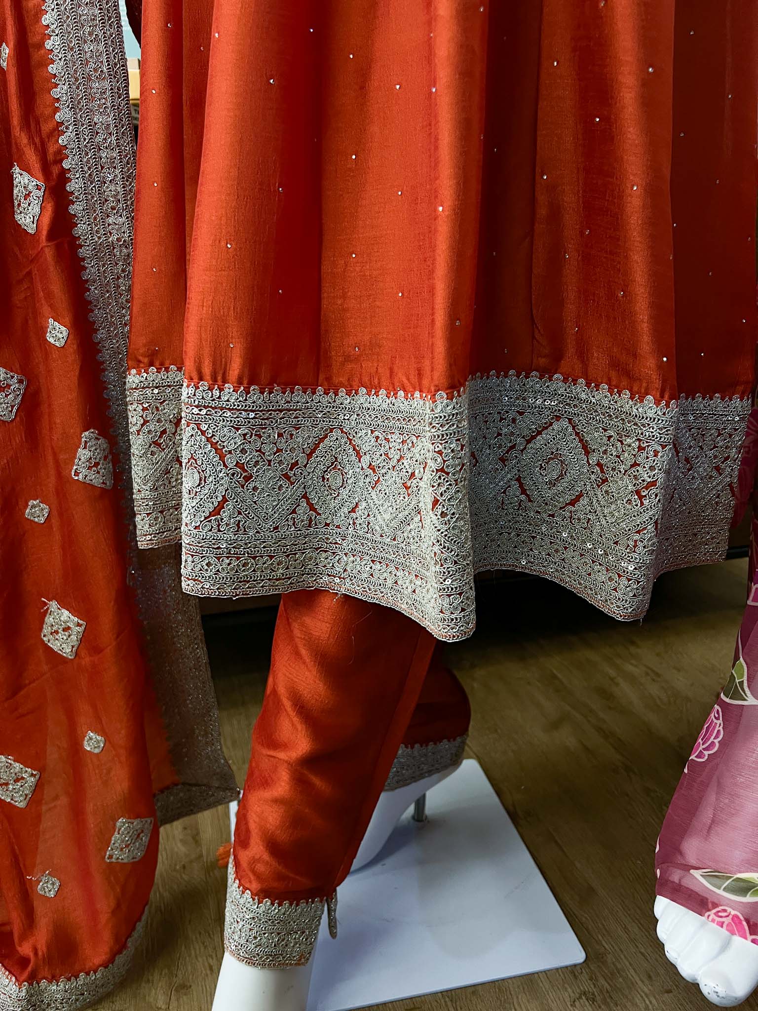 DSB0826-30 Orange Anarkali Set - Image 4