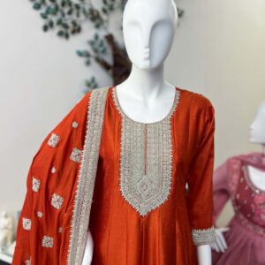 DSB0826-30 Orange Anarkali Set
