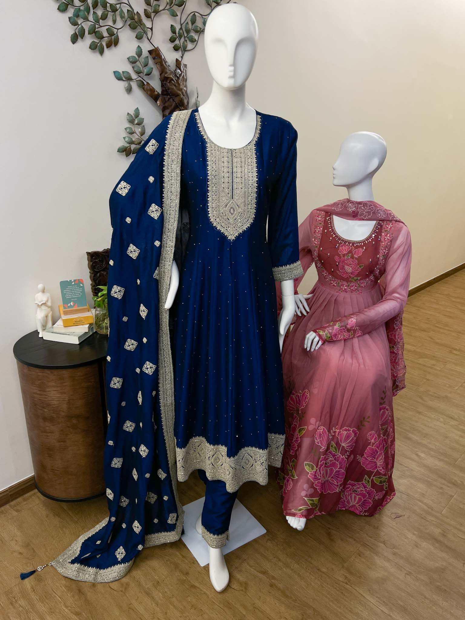 DSB0826-29 Blue Anarkali Set - Image 4