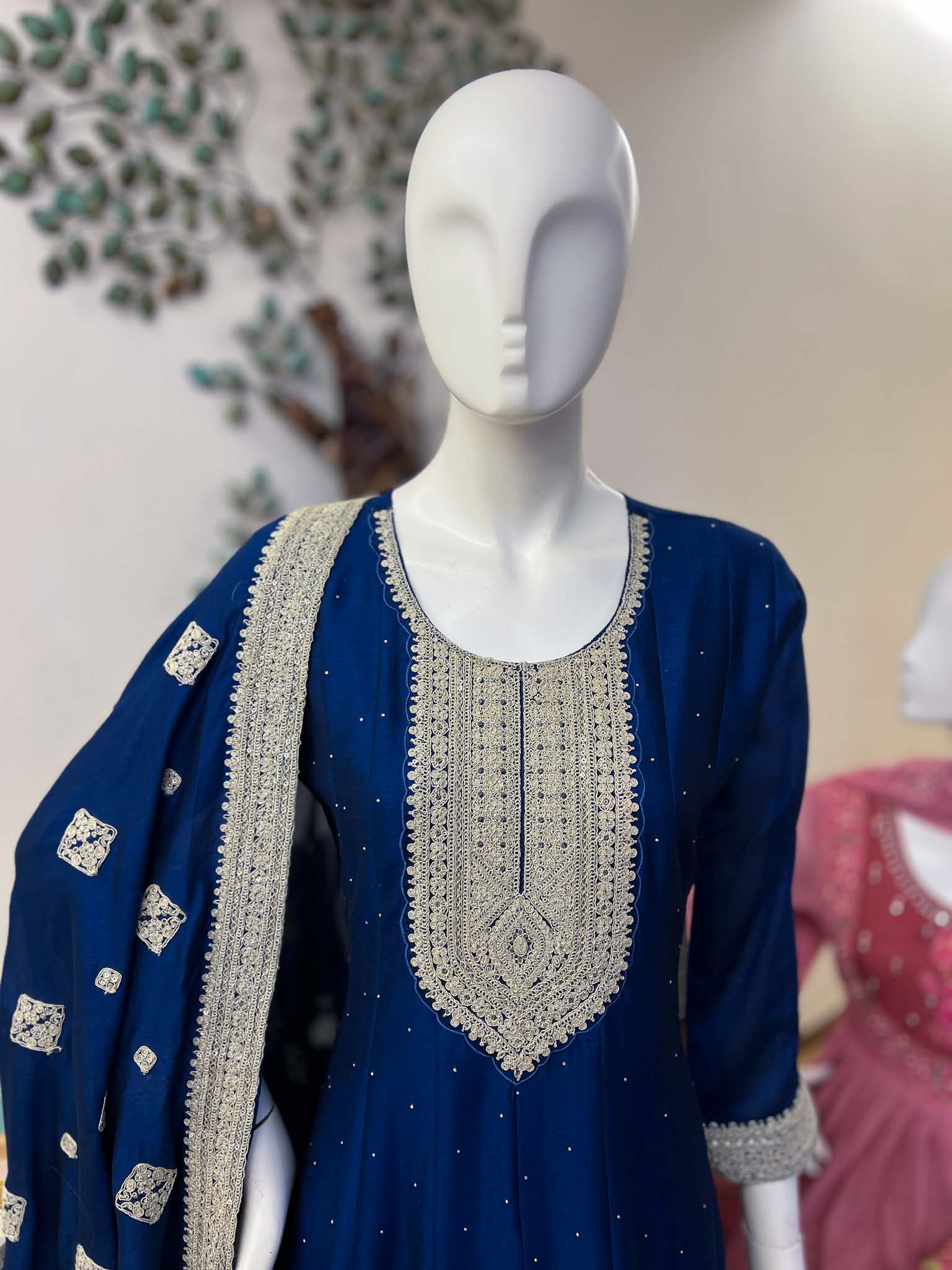 DSB0826-29 Blue Anarkali Set