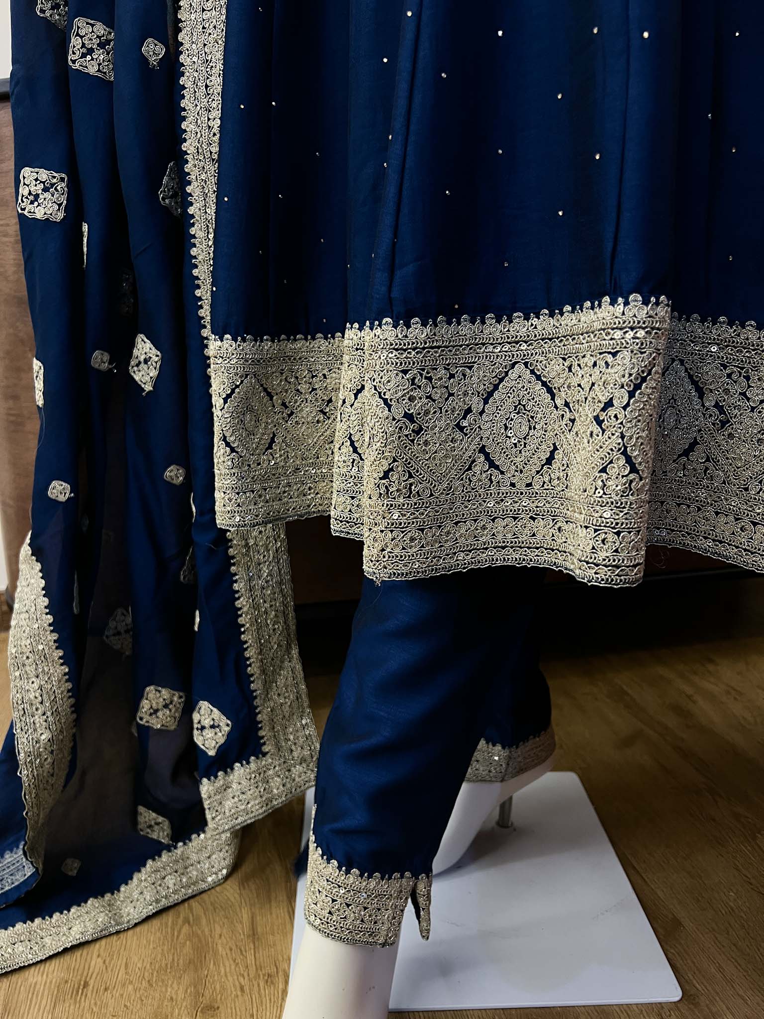 DSB0826-29 Blue Anarkali Set - Image 3
