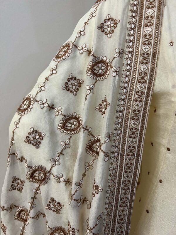 DSB0825-11 White Flared Anarkali Set - Image 3