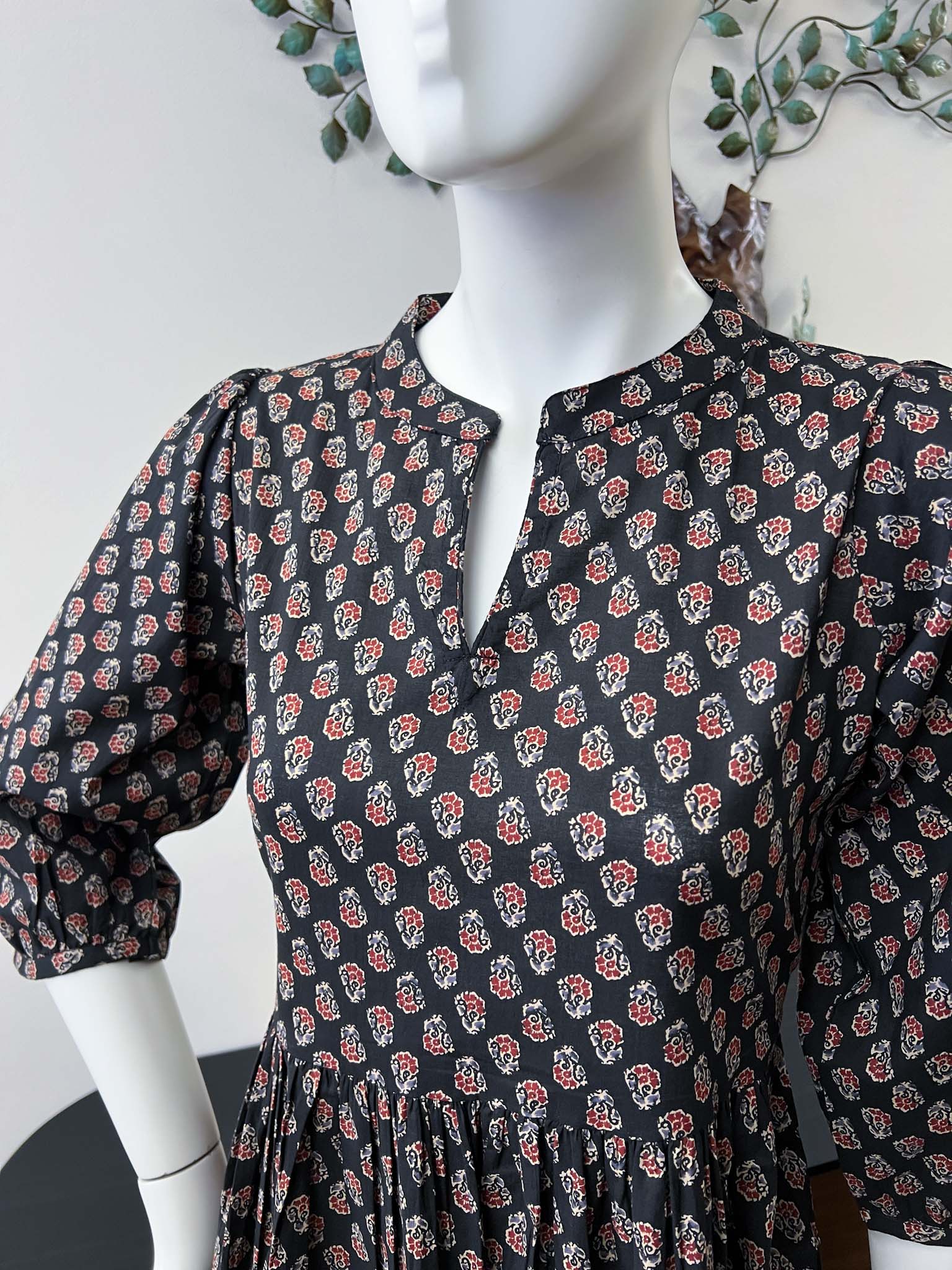 SB0226-02 Dark Brown Cotton Dress - Image 2