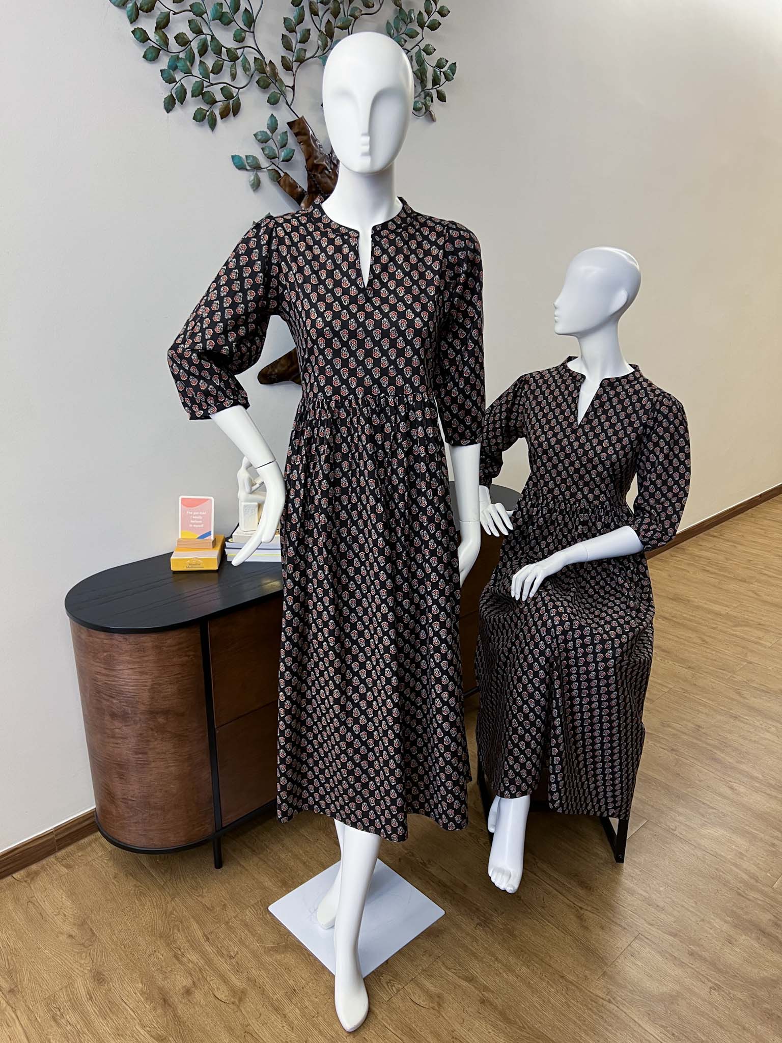 SB0226-02 Dark Brown Cotton Dress - Image 3