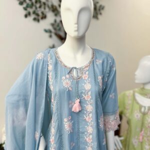 SB0726-03 Sky Blue Cotton Set