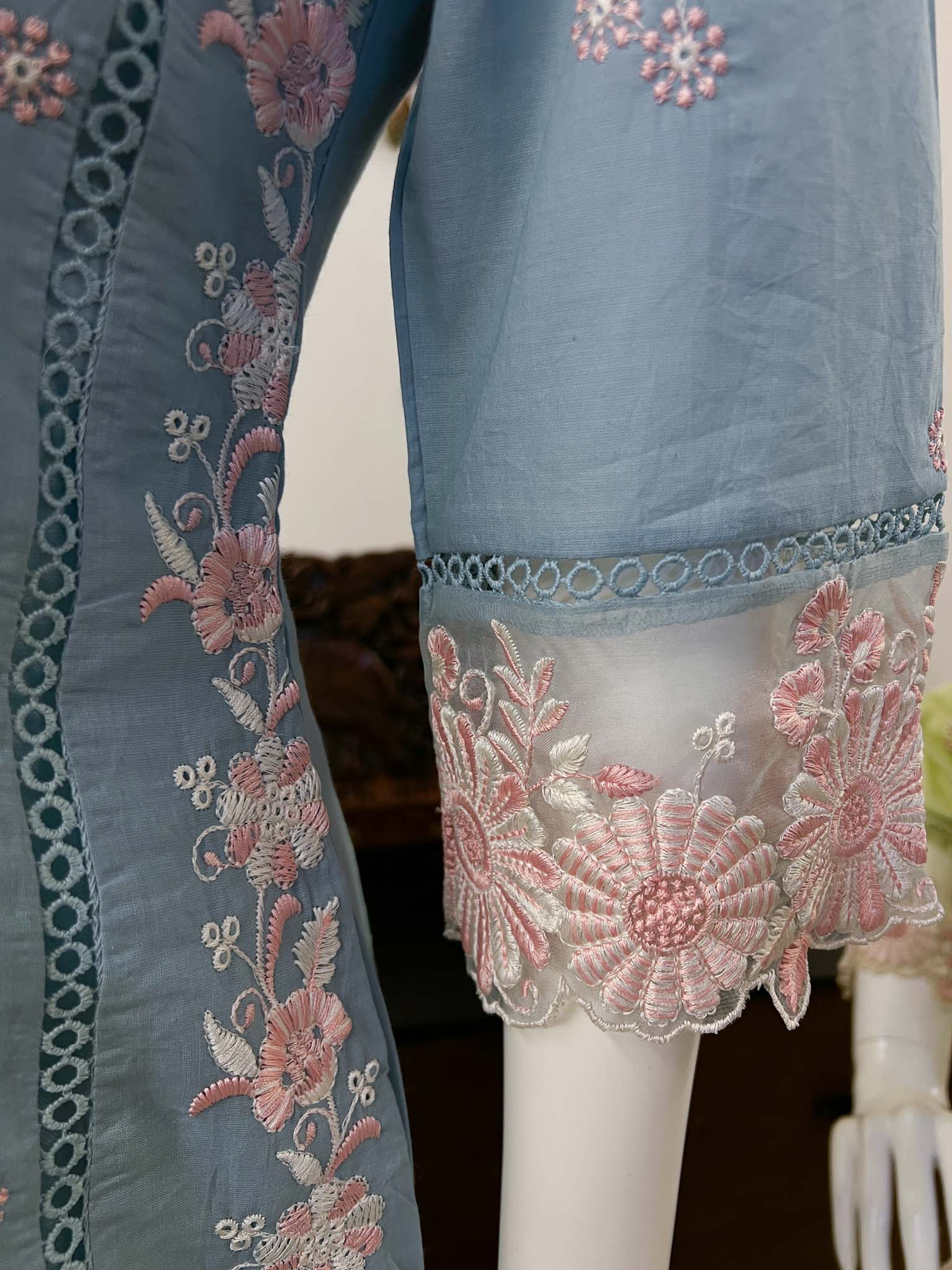 SB0726-03 Sky Blue Cotton Set - Image 3