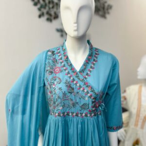 SB0526-04 Baby Blue Shade Angrakha Set