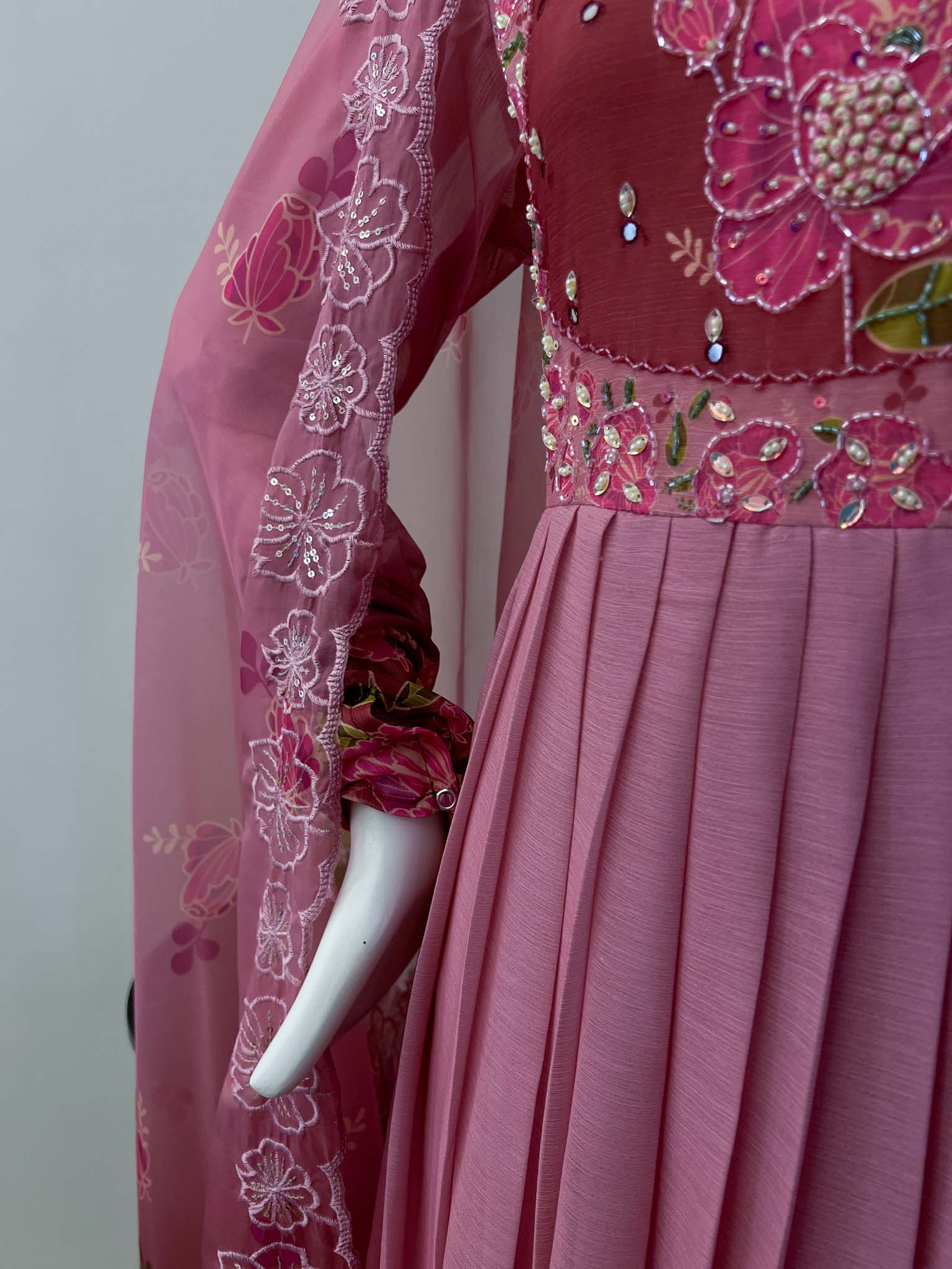 SB1125-04 Blush Pink Anarkali Set - Image 4