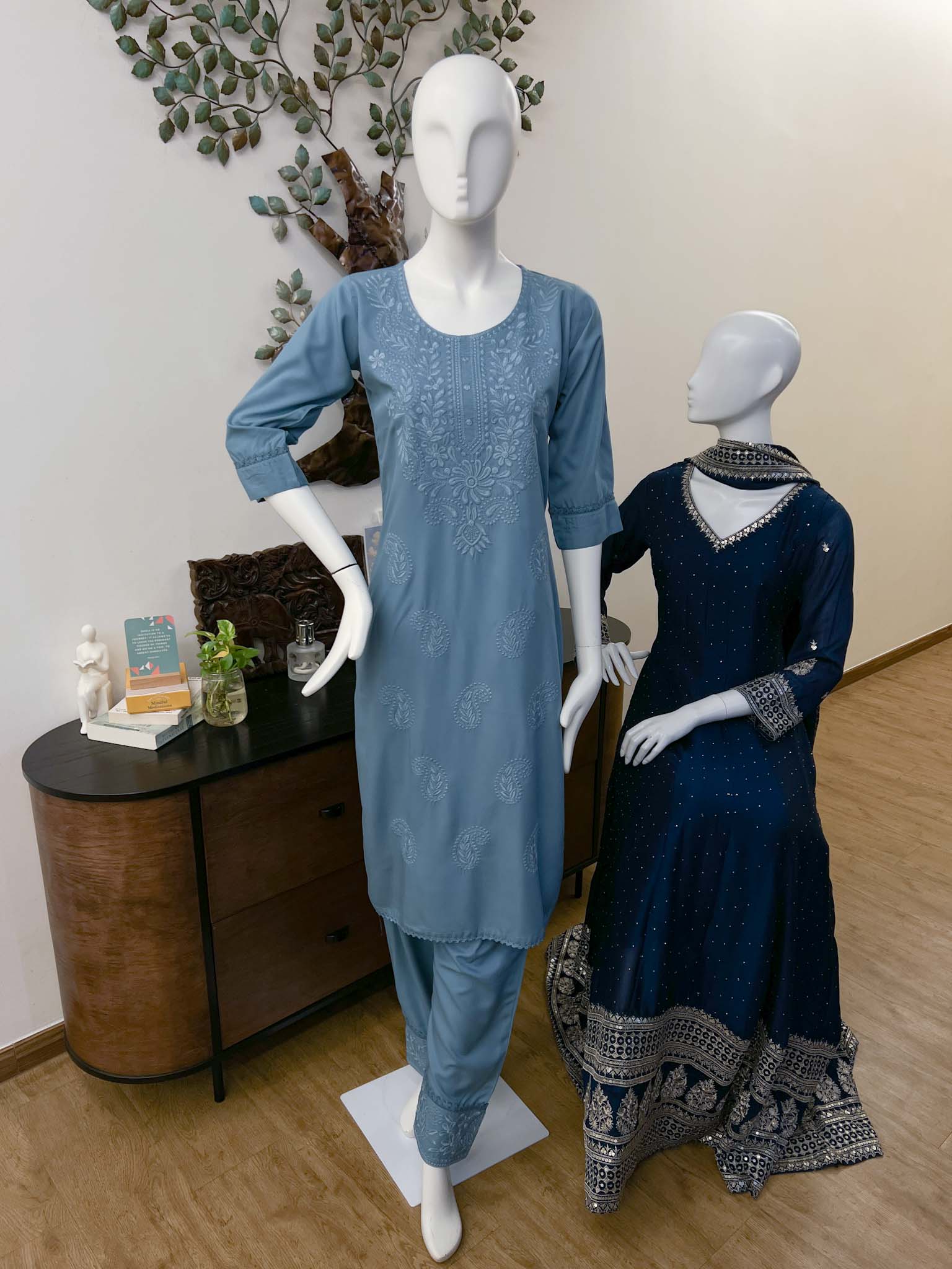DSB0826-06 Blue Kurta & Pants - Image 5