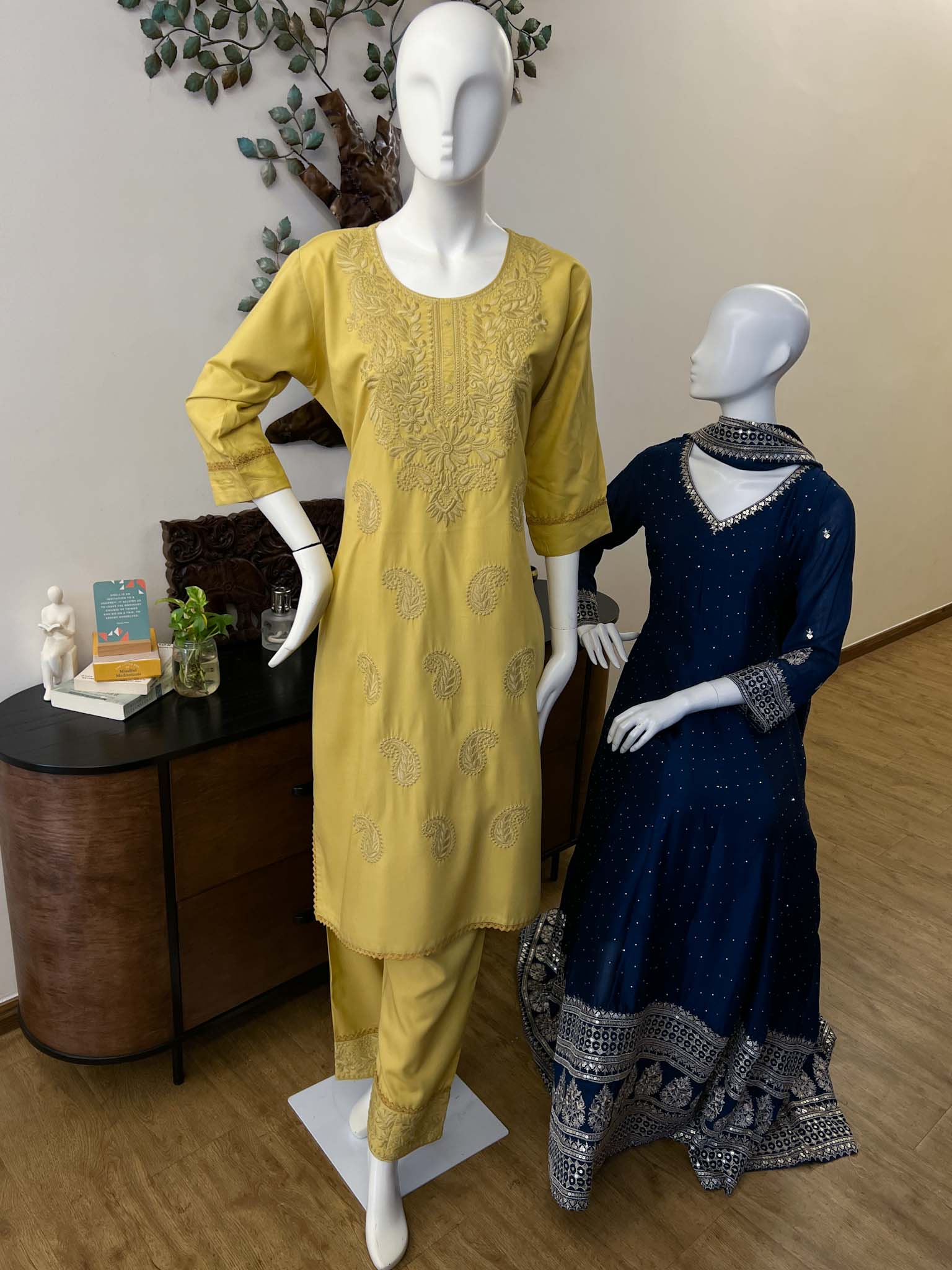 DSB0826-05 Macaroon Yellow Kurta & Pants - Image 5