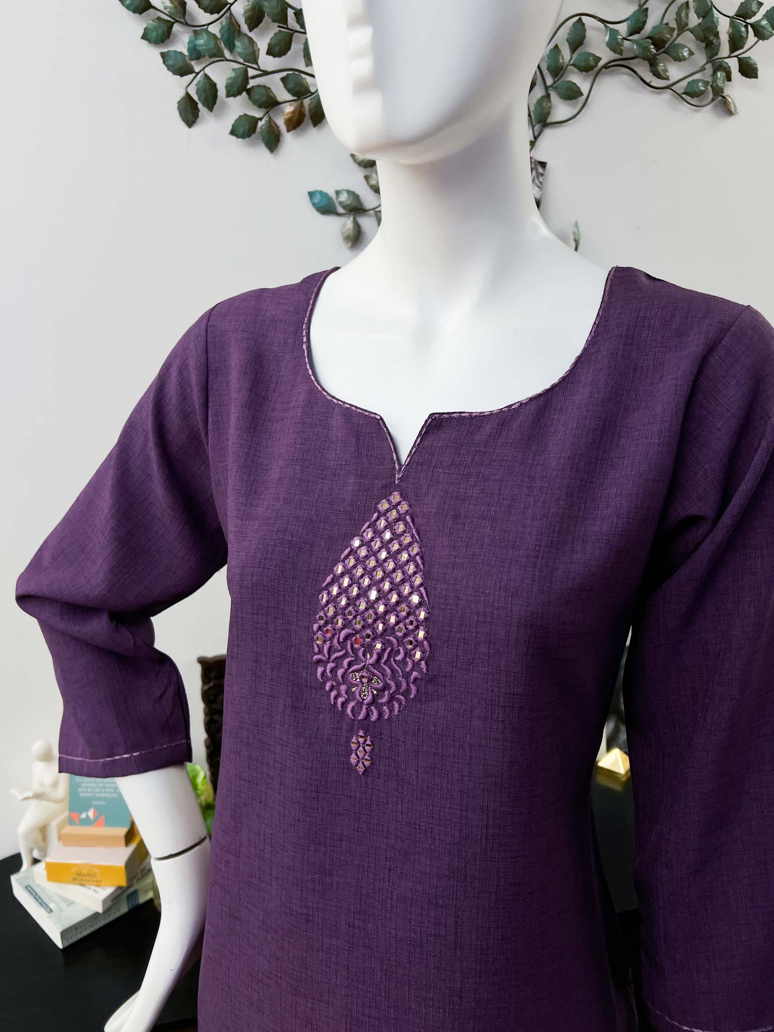 DSB0826-09 Purple Kurta & Pants - Image 2