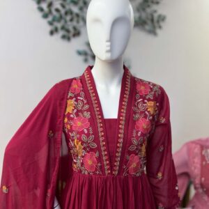 SB0726-07 Red V-Neck Cotton Set