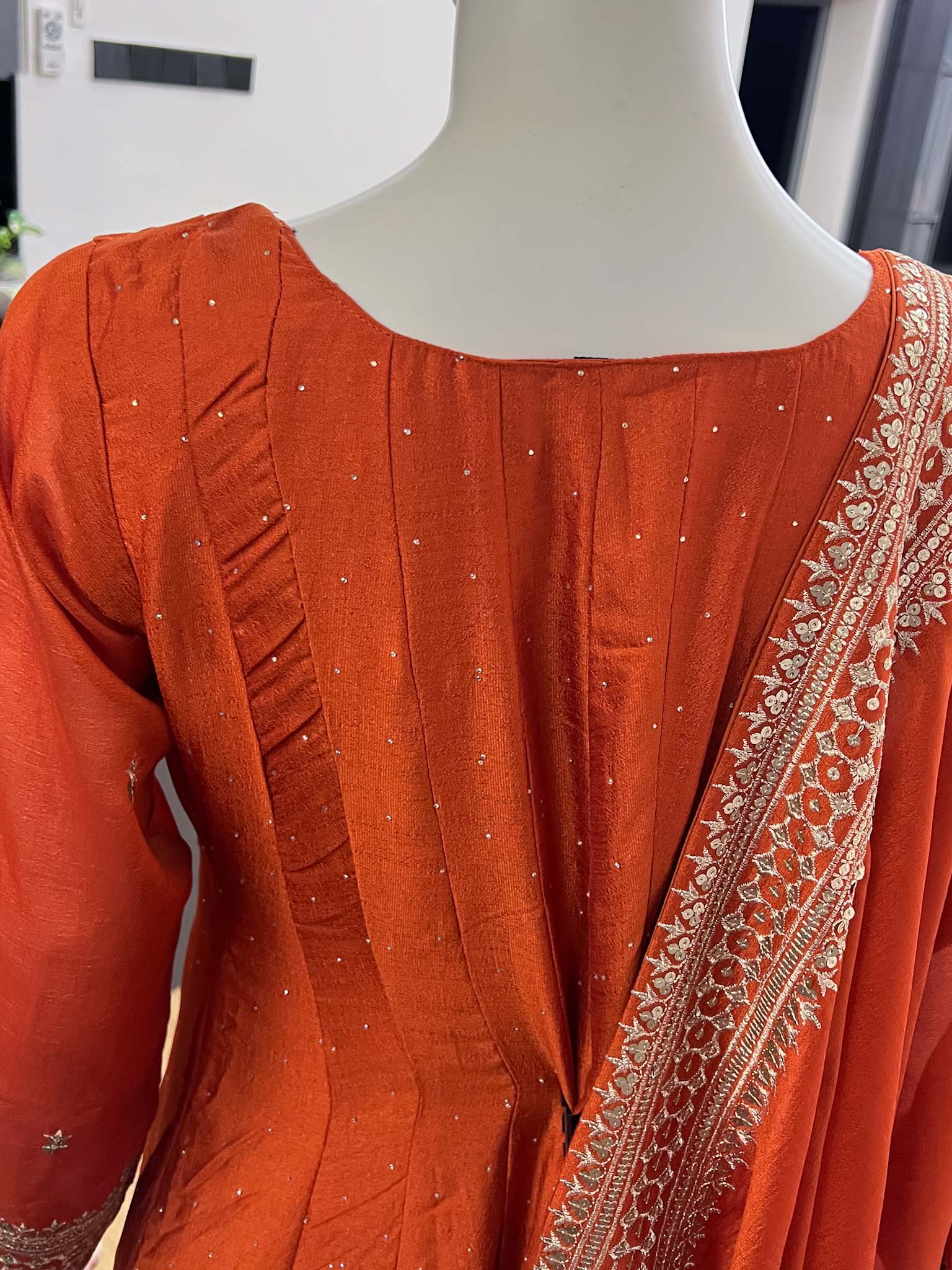 DSB0826-33 Orange Shade Anarkali Set - Image 4