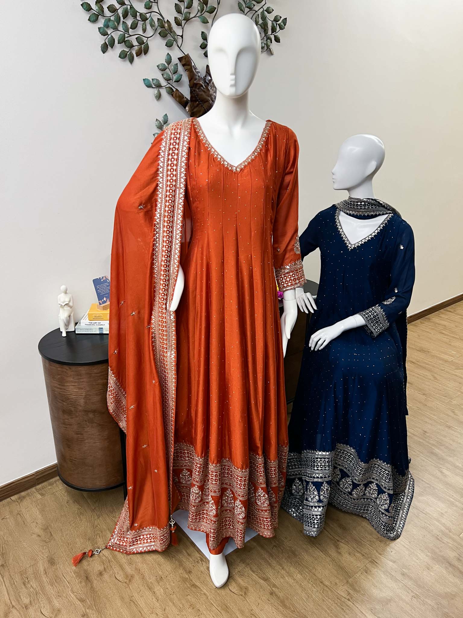 DSB0826-33 Orange Shade Anarkali Set - Image 8