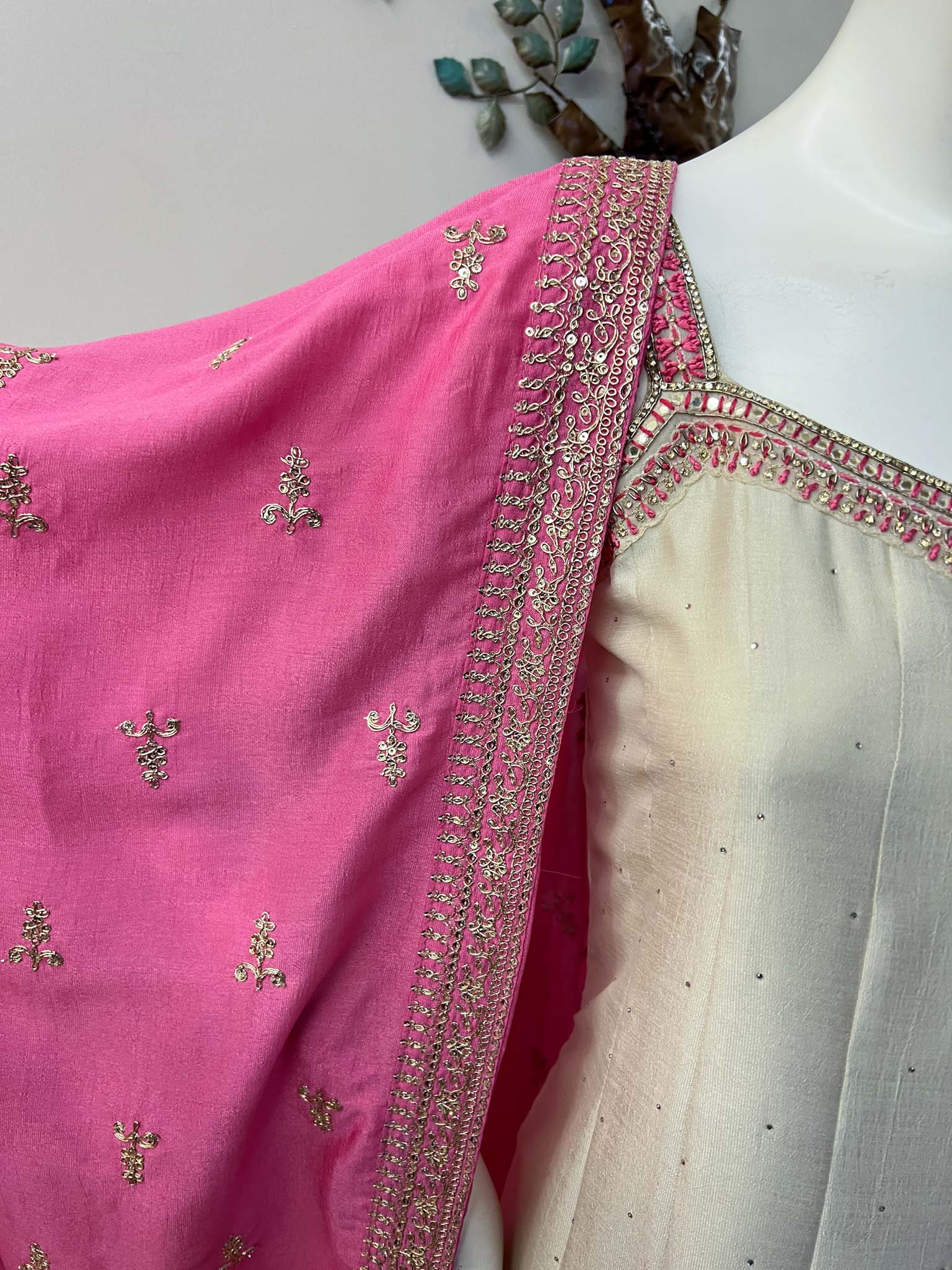 DSB0826-34 Ivory Shade Anarkali Set - Image 3