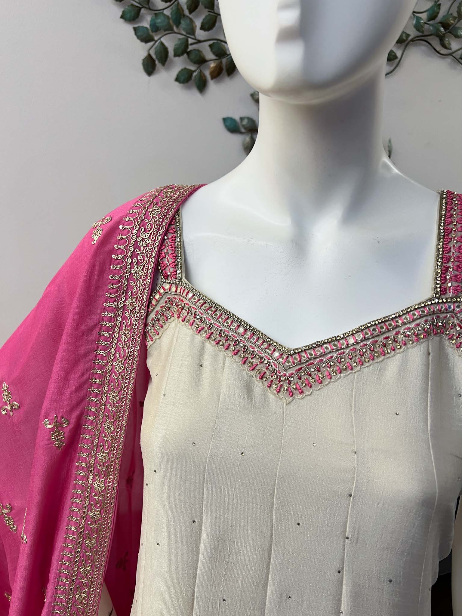 DSB0826-34 Ivory Shade Anarkali Set - Image 2
