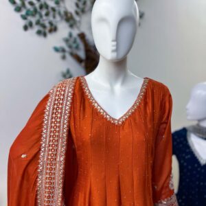 DSB0826-33 Orange Shade Anarkali Set