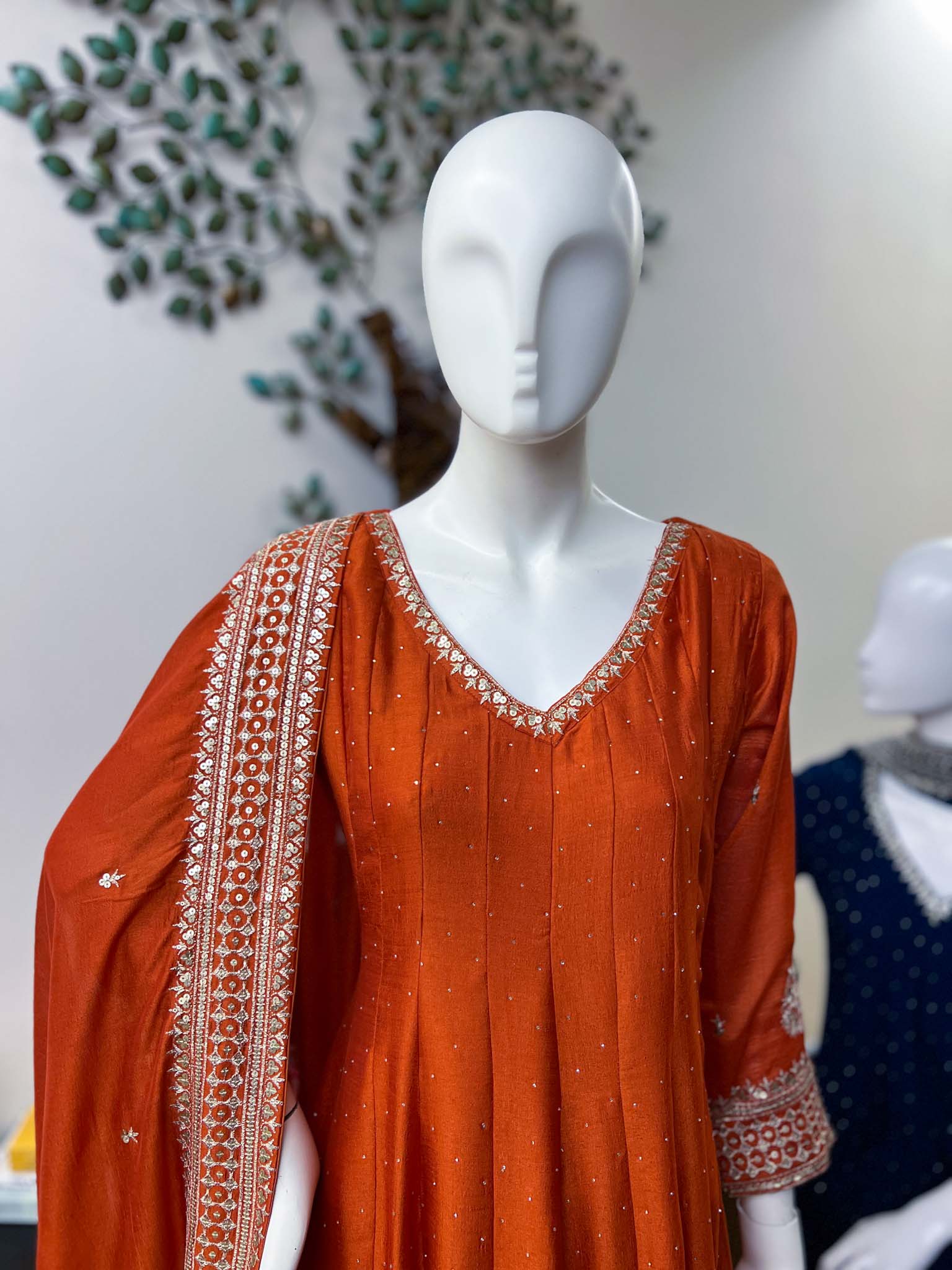 DSB0826-33 Orange Shade Anarkali Set