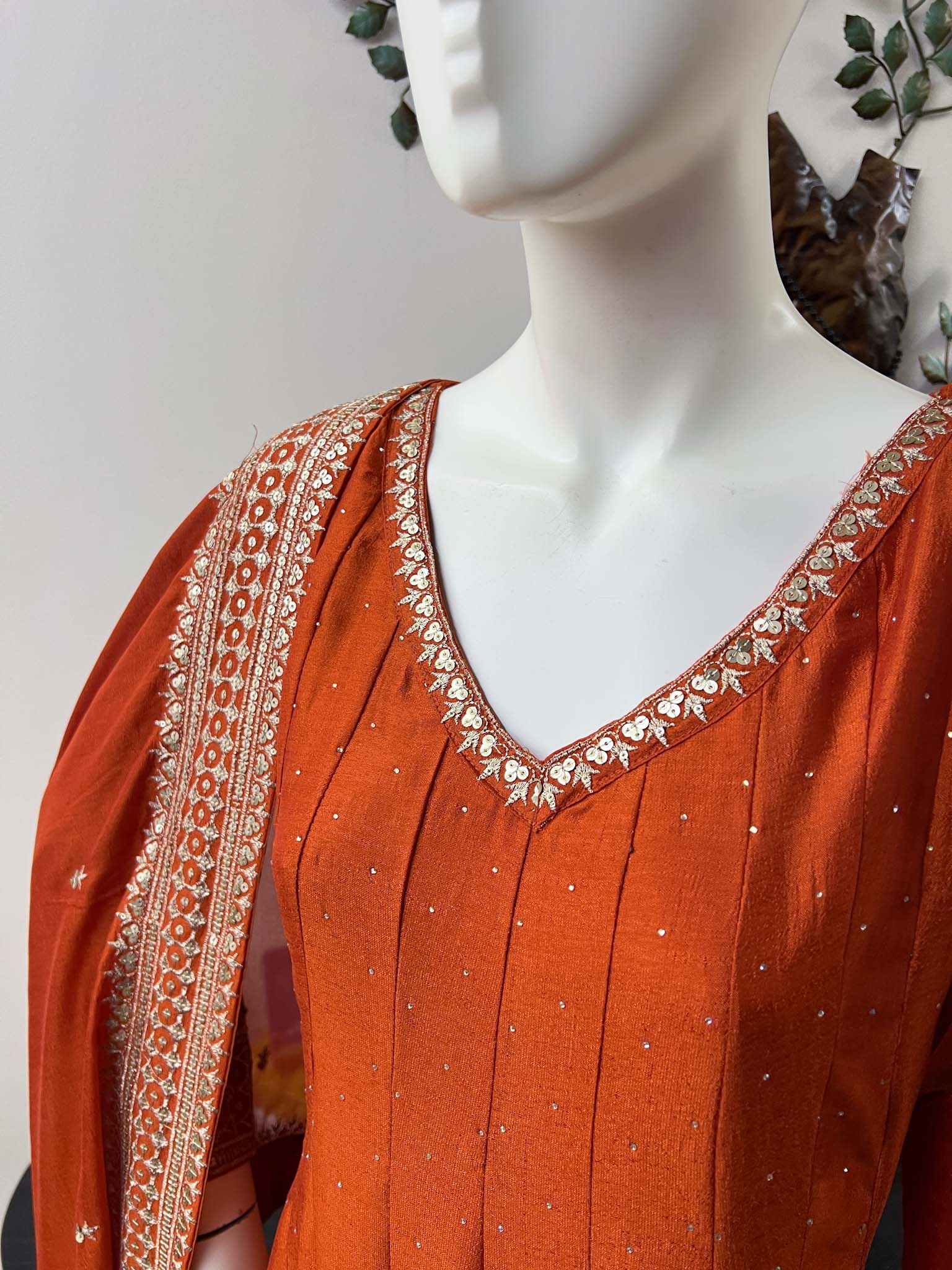 DSB0826-33 Orange Shade Anarkali Set - Image 2