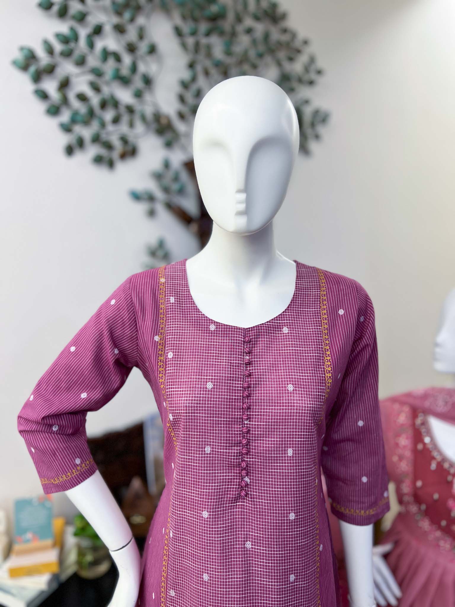 DSB0826-01 Checked & Stripes A-line Set