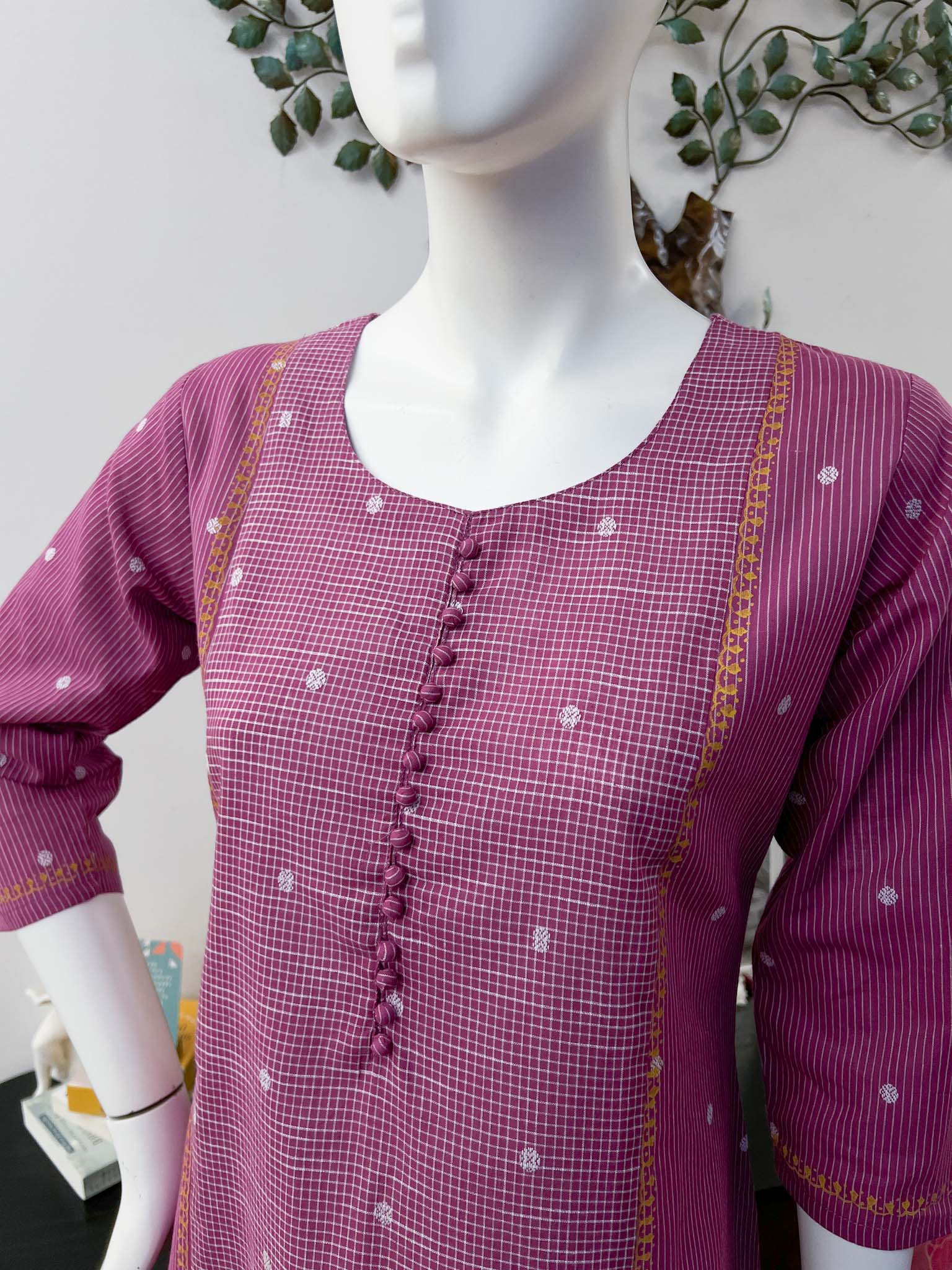 DSB0826-01 Checked & Stripes A-line Set - Image 2