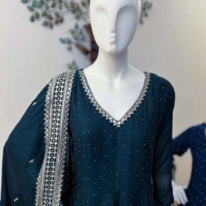 DSB0826-31 Bottle Green Shade Anarkali Set