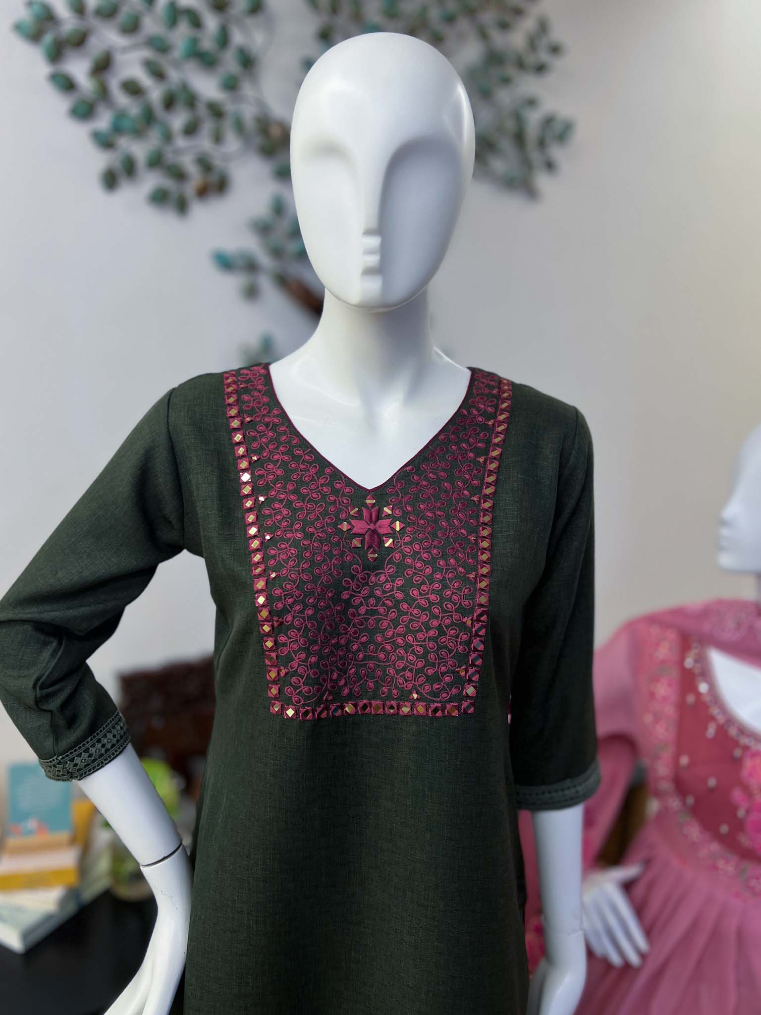 DSB0826-03 Deep Forest Green Kurta & Pants