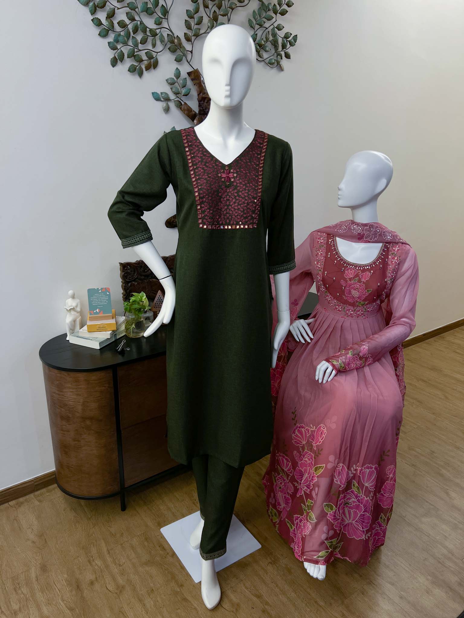 DSB0826-03 Deep Forest Green Kurta & Pants - Image 4